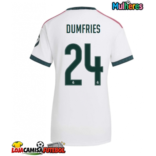 Camisa de Futebol Real Madrid Denzel Dumfries #24 Equipamento Principal Mulheres 2026-27 Manga Curta